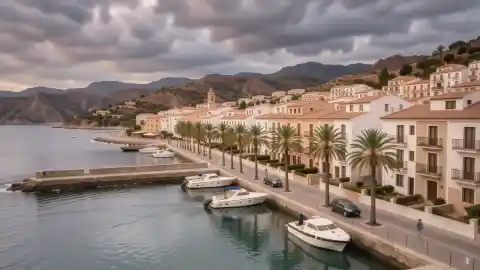 Barrio residencial de Fuengirola con bloques blancos y palmeras