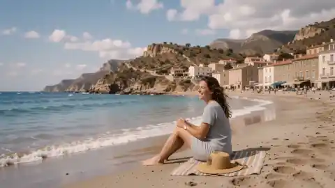 Cielo azul despejado sobre una playa tranquila del Mediterráneo en Fuengirola