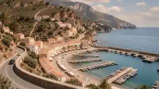 Costa mediterránea con dos localidades vecinas, playas y marinas